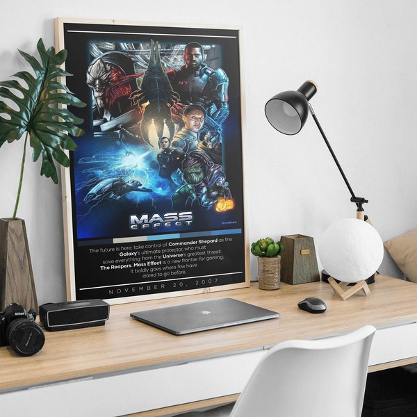 Mass Effect 2007 Poster | Gaming Poster | 3 Colors 1 Price | Room Decor | Wall Decor | Gaming Decor | Gaming Gifts | Video Game Poster