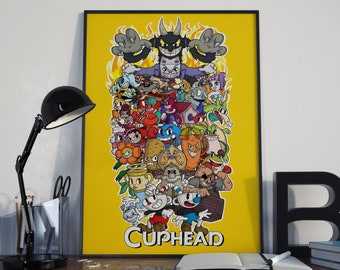 Cuphead Poster Print / Gaming Poster / Room Decor / Wall Decor / Gaming Decor / Gaming Gifts / Video Game Poster / Video Game Print