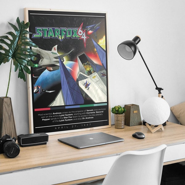 Star Fox 64 1997 Poster Print | Gaming Poster | 3 Colors 1 Price | Room Decor | Wall Decor | Gaming Decor | Gaming Gifts | Video Game Poster