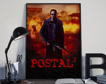 Postal 2 Poster Print | Gaming Poster | Room Decor | Wall Decor | Gaming Decor | Gaming Gifts | Video Game Poster | Vintage Video Game