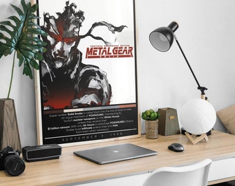 Metal Gear Solid 1998 Poster | Gaming Poster | 3 Colors 1 Price | Room Decor | Wall Decor | Gaming Decor | Gaming Gifts | Video Game Poster