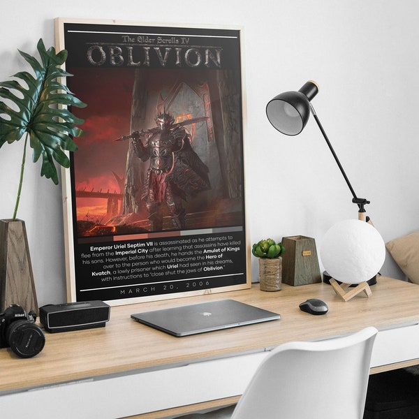 Affiche The Elder Scrolls IV : Oblivion | Affiche de jeu | 3 Couleurs 1 Prix | Décor de chambre | Décoration murale | Décor de jeu | Cadeaux de jeu