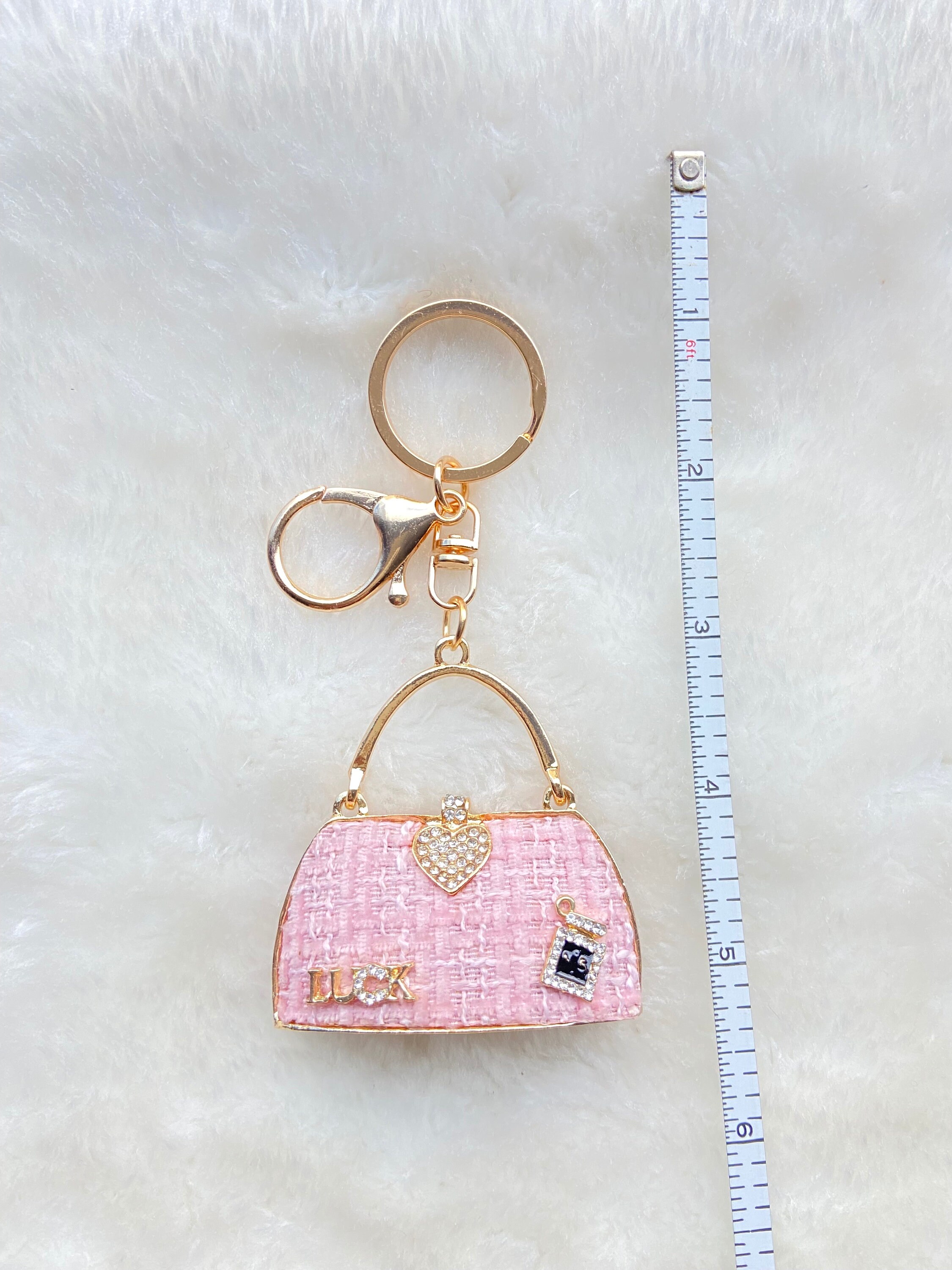 LOUIS VUITTON Bag charm Key chain holder ring Cadena Heart Flower