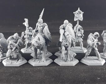 10 Mercenary Miniatures for Tabletop RPGs and Wargames | 30mm Scale Fantasy Figures