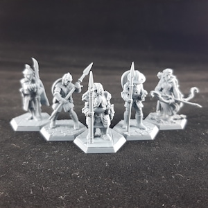 5 Fighter Class Hero Miniatures for Tabletop RPGs and Wargames | 30mm Scale Fantasy Figures
