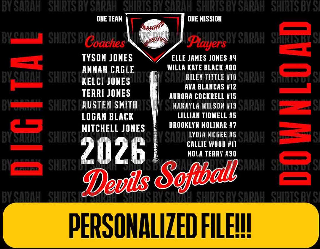 Custom State Softball Team Roster PNG Grunge Personalized Logo Shirt ...
