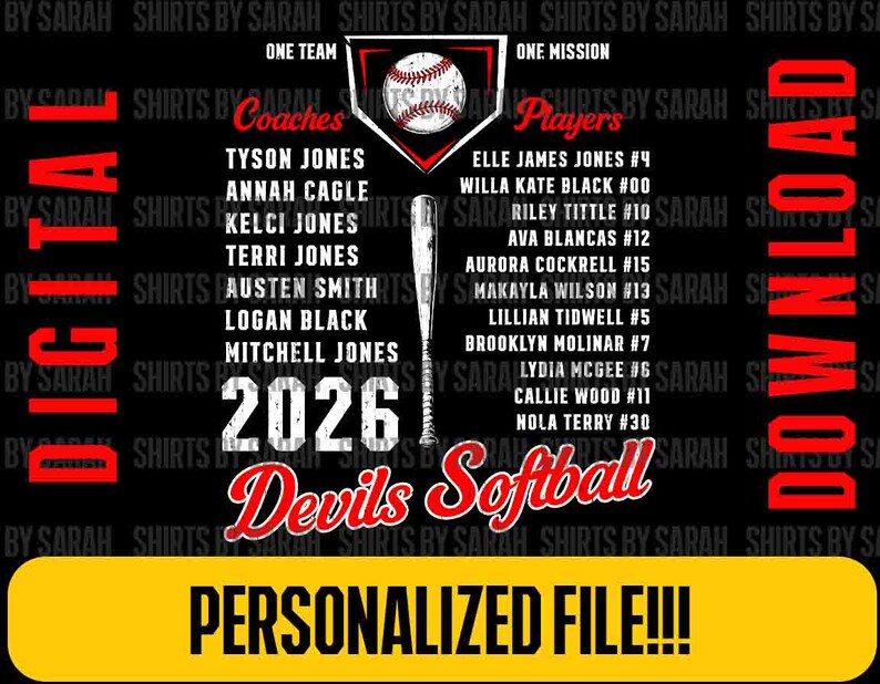 Custom State Softball Team Roster PNG Grunge Personalized Logo Shirt ...
