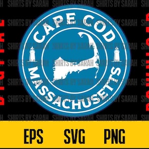 Phare de Cape Cod SVG Massachusettes PNG en téléchargement numérique en masse Logo design circulaire vacances coupe fichiers impression sublimation eps art instantané