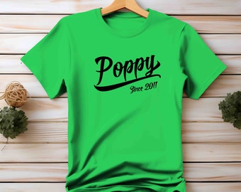 Men's, Poppy Shirt, Poppy Gift, Gift For Him, Father's Day, Shirt For Poppy, Custom, Poppy Since, Personalized, Custom Year, Poppy TShirt,