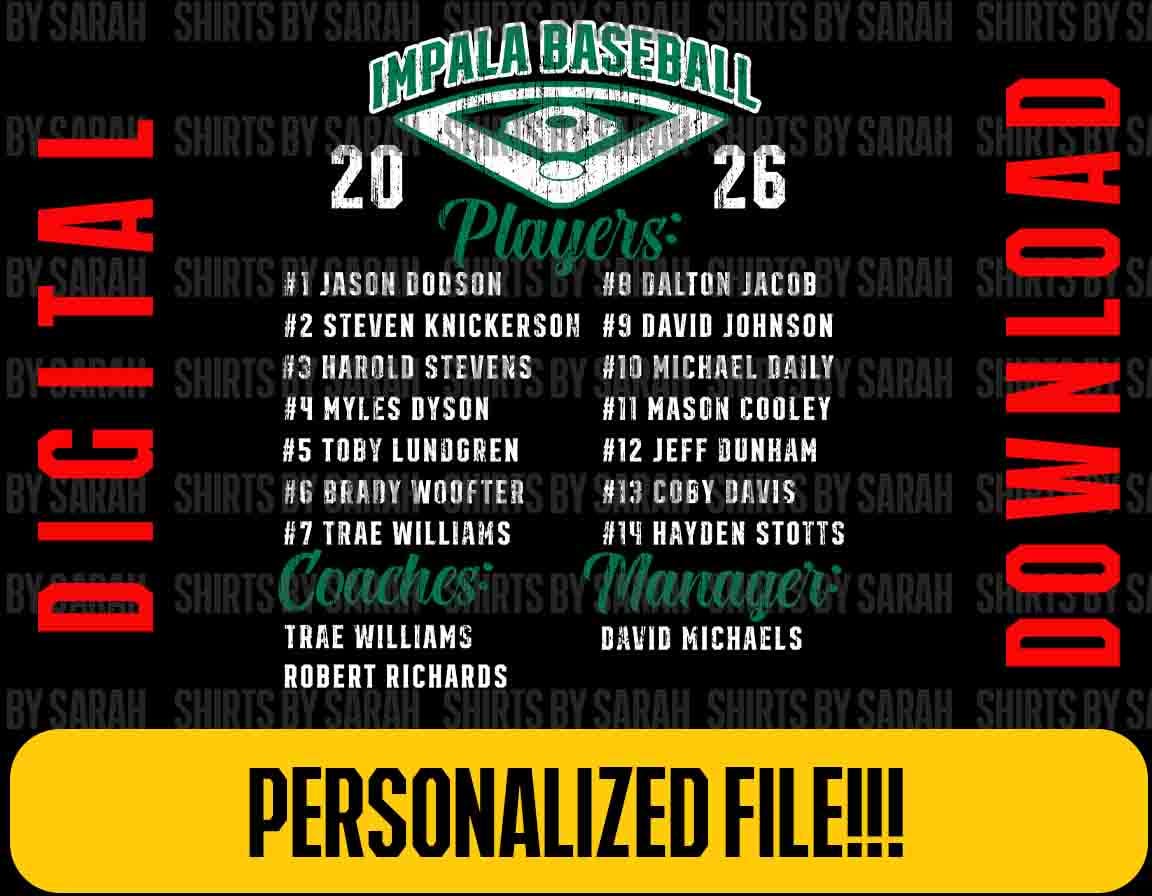 Custom State Baseball Team Roster PNG Grunge Personalized Logo Shirt ...