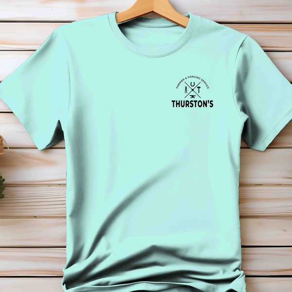 Unisex Custom Farrier Shirt Personalized Gift Horseshoe Anvil TShirt Forge Steel Blacksmith Anvil T-Shirt Custom Name Business Logo Shirts