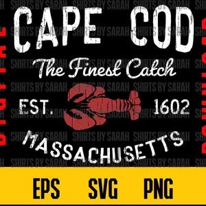 Homard du Massachusettes SVG Cape Cod PNG en téléchargement numérique de masse Logo Design minimaliste vacances coupe fichiers impression sublimation eps instantanée