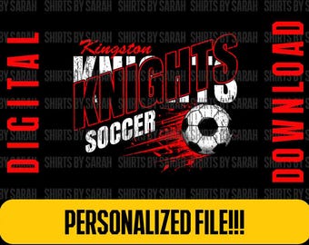 Custom High School Soccer PNG Grunge Personalized Grunge Team Logo DTF SVG (Digital Download)
