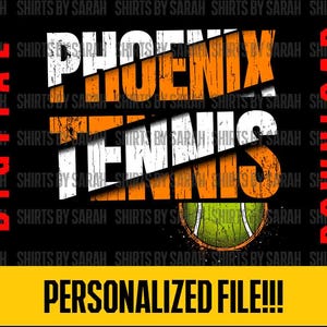 Equipo de tenis de secundaria personalizado PNG Grunge Jugador personalizado SVG (Descarga digital)