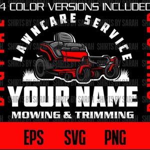 Lawncare Logo SVG Lawn Mower PNG Vintage Digital Download For Landscaper Landscaping Mowing Company Cut Files For Vinyl Service EPS Instant
