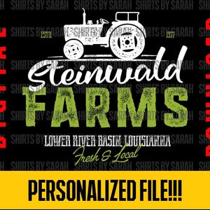 Custom Farm Logo PNG Personalized Tractor SVG Farming Logo Farm Tractor Design Digital Download Cut File Shirt Design Clipart Farmer Gifts