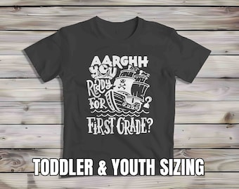 Kids Pirate 2nd Grade Tshirt Aargh You Ready Shirt For Children Youth Back To School Shirt Big Ship Second 2 Boy's Girl's T-Shirt