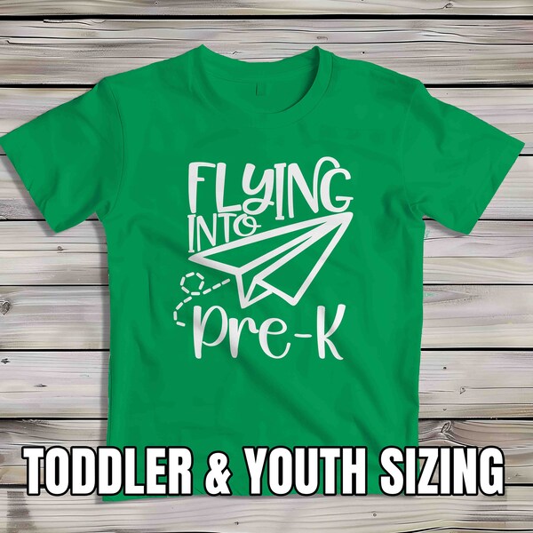 Kids Funny Pre K Tshirt Flying Into Shirt For Children Youth Back To School Shirt Paper Airplane Boy's Girl's T-Shirt