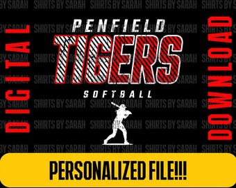 Custom High School Softball PNG Grunge Personalized Ball Team Player SVG DTF (Digital Download)