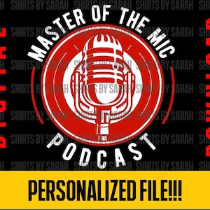 Men&#39;s Custom Podcast Logo SVG Personalized Retro Music Microphone Mic Retro PNG Audio Producer Digital Download Production EPS Print File