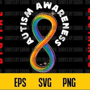 Autisme bewustzijn SVG digitale download uiteenlopende Infinity Design Clipart Neurodivergent PNG Eps educatieve Shirt Design bestand sublimatie