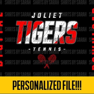 PNG de tenis de secundaria personalizado, tipografía grunge, raqueta, equipo SVG (descarga digital)