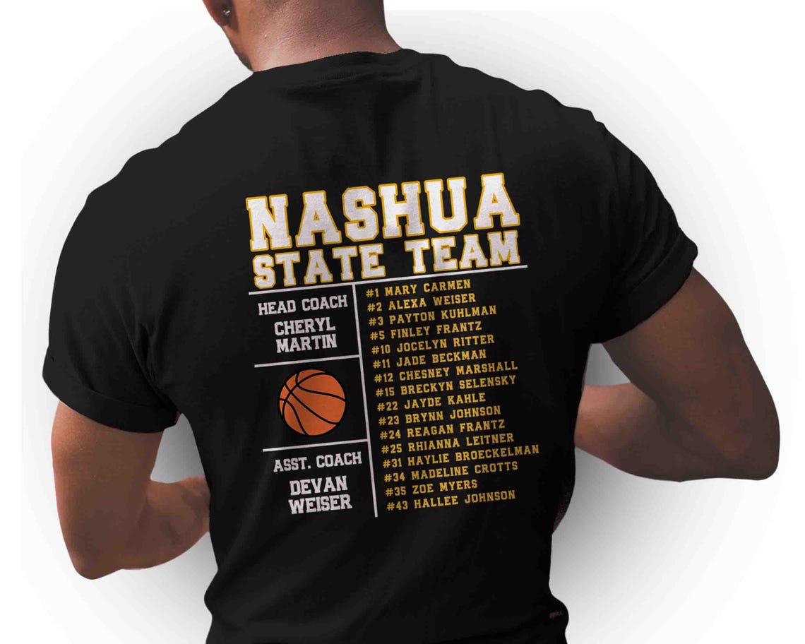 Sport Roster Svg Custom Basketball Team Roster PNG Grunge Personalized Logo Shirt DTF ...