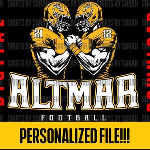 Logotipo de futebol personalizado SVG 2 jogadores PNG Two Sons Boys Download digital Design personalizado de gêmeos de equipe Arquivos de impressão Sublimação Esportes EPS