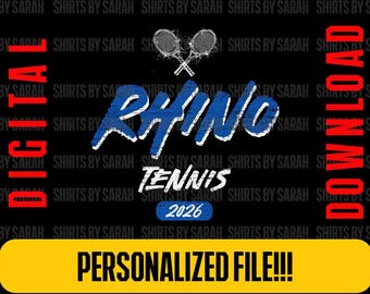 Custom High School Tennis PNG Grunge Personalized Ball Court Team SVG (Digital Download)