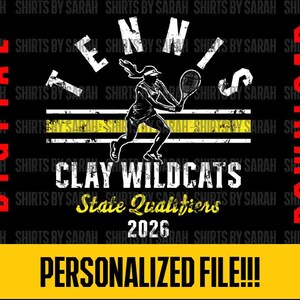 PNG de tenis de secundaria personalizado, grunge, campeón estatal personalizado, equipo SVG (descarga digital)