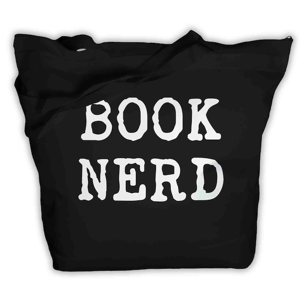 Funny Book Nerd Tote Bag Geek Book Bag Reader Reading Banned Books Author Bookworm Bibliomaniac Humorous Gift Idea Librarian Zip Top