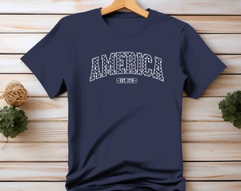 America TShirt Patriotic Shirts 4th July Independence Day Memorial Day Tee Stars Stripes Vintage T-Shirt 1776 T-Shirt Merica Gift