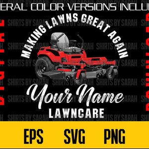 Lawncare Logo SVG grasmaaier PNG digitale download voor hovenier landschapsarchitectuur maaien bestand EPS-gazons weer geweldig maken Zero Turn Instant