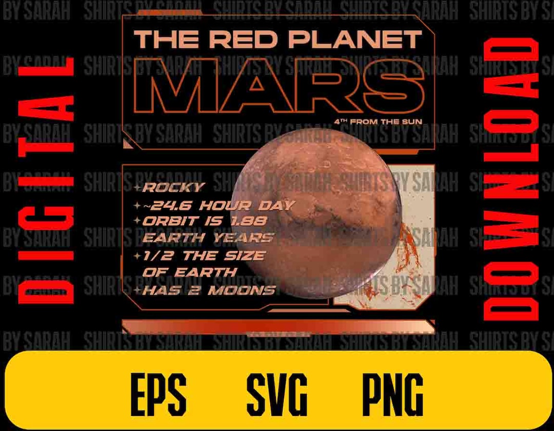 Mars Planet Digital Download: SVG PNG EPS Files - Etsy