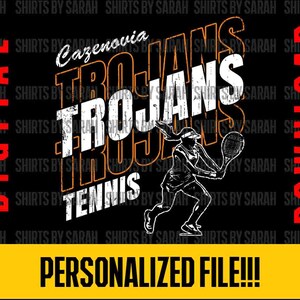 PNG de tenis de escuela secundaria personalizado, grunge, logotipo de jugador personalizado, SVG de equipo (descarga digital)