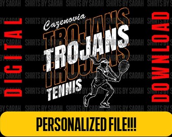 Custom High School Tennis PNG Grunge Personalized Player Logo Team SVG (Digital Download)