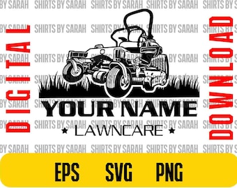 Lawncare Logo SVG Lawn Mower PNG Vintage Digital Download For Landscaper Landscaping Mowing Company Cut Files For Vinyl Sublimation Instant