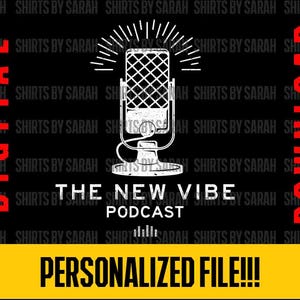 Men&#39;s Custom Podcast Logo SVG Personalized Music Microphone Mic Retro PNG Vintage Audio Producer Digital Download Production EPS Print File