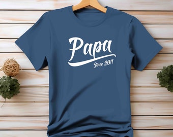 Men's, Papa Shirt, Papa Gift, Gift For Him, Father's Day, Shirt For Papa, Custom, Papa Since, Personalized, Custom Year, Papa TShirt,