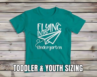 Kids Funny Kindergarten Tshirt Flying Into Shirt For Children Youth Back To School Shirt Paper Airplane Boy's Girl's K T-Shirt