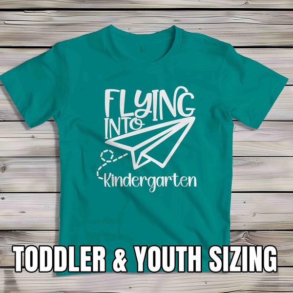 Kids Funny Kindergarten Tshirt Flying Into Shirt For Children Youth Back To School Shirt Paper Airplane Boy's Girl's K T-Shirt