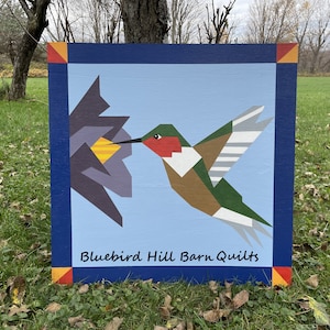 Pattern for Barn Quilt | Ruby-Throated Hummingbird | Digital Download