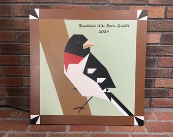 Pattern for Barn Quilt | Rose-Breasted Grosbeak | All Levels