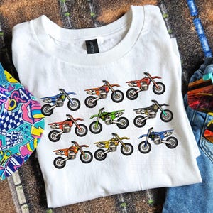 AMA Pro Racers&#39; Bike Collage Tee for Boys & Girls, Supercross Fan, Kid&#39;s Motocross Racing Shirt, Dirt Bike Lover Gift, SX, MX, MotoX, SuperX
