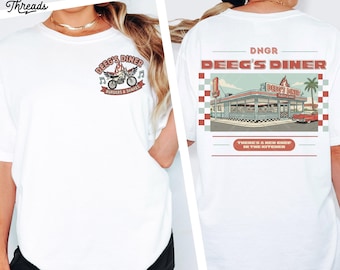 Deegs Diner, Retro 50s Diner Graphic Tee, Haiden Deegan Supercross Fan Shirt, Funny Motocross Apparel, Adult Comfort Colors Unisex Tee