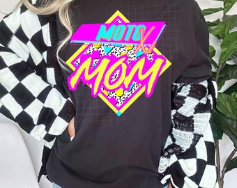 T-shirt de motocross rétro MotoX Mom Comfort Colors Moto Mom | T-shirt de motocross | Chemise de course | Chemise de moto tout-terrain