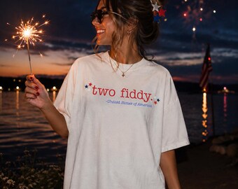 Two Fiddy Shirt, United States of America Tee, Funny America 250 Shirt, Patriotic USA Tee, Fourth of July Shirt, Red White Blue Graphic Tee