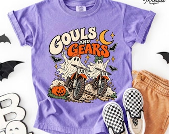 Ghost Dirt Bike Shirt, Kids Halloween Motocross Tee, Gouls and Gears Shirt, Youth Dirt Bike Halloween Shirt, Moto Ghost Graphic Tee