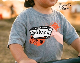 Go Dada Go Motocross Toddler Shirt, Tiny Pit Crew Pit Board Tee, Dirt Bike Racing Baby Shirt, Motocross Dad Gift