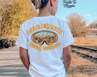 Wild Hearts Belong Outdoors Graphic Tee, Kids Motorsport Adventure Shirt, 100% Cotton US Cotton